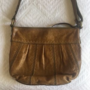 Vintage Fossil Boho Talita Crossbody Leather Purse